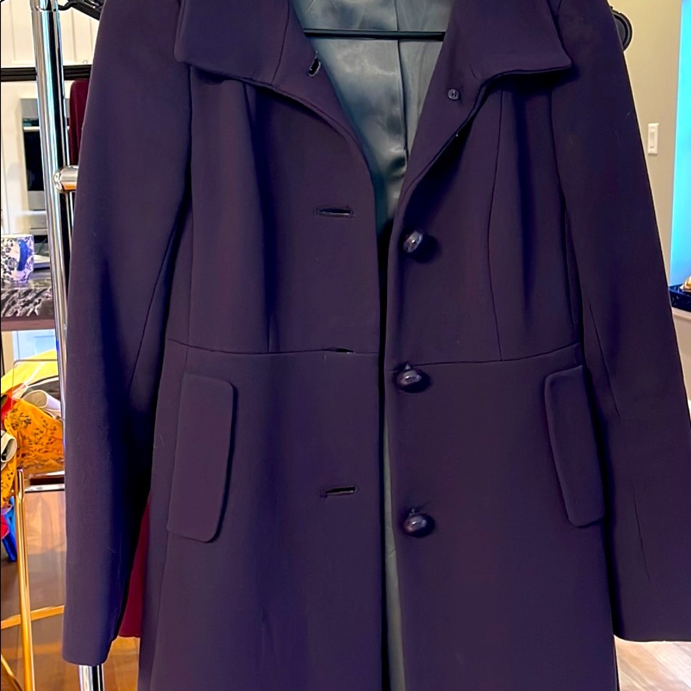 J Crew Aubergine Wool Pea Coat